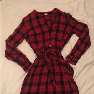 Gap Flannel Tie Dress